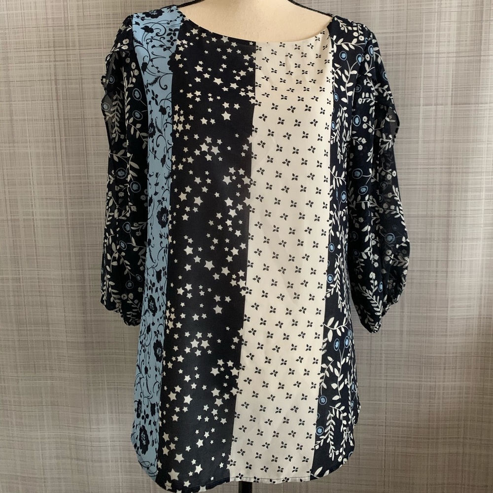 Calvin Klein Blue Multi-Print Blouse